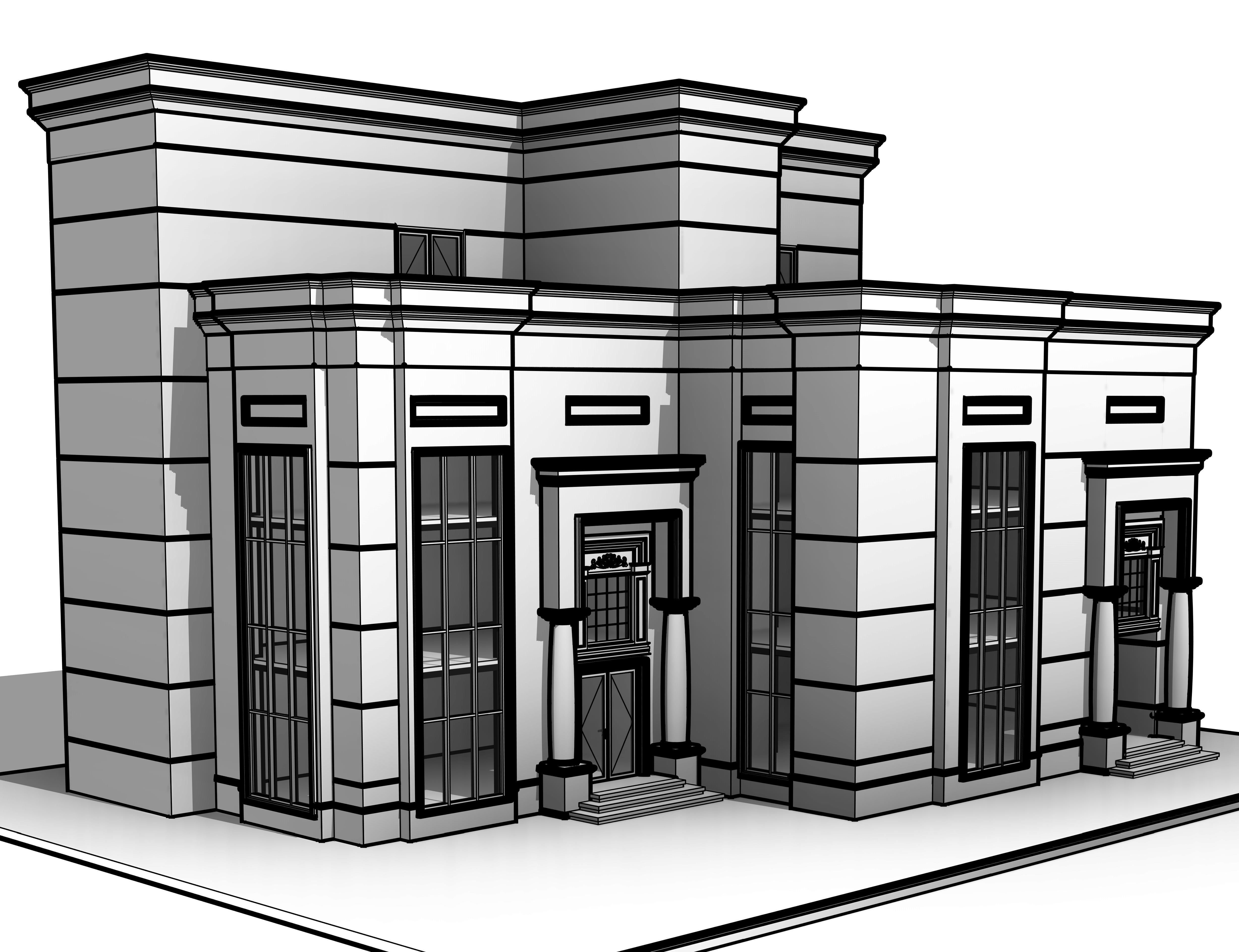 Classic Building  N3 3D model_4