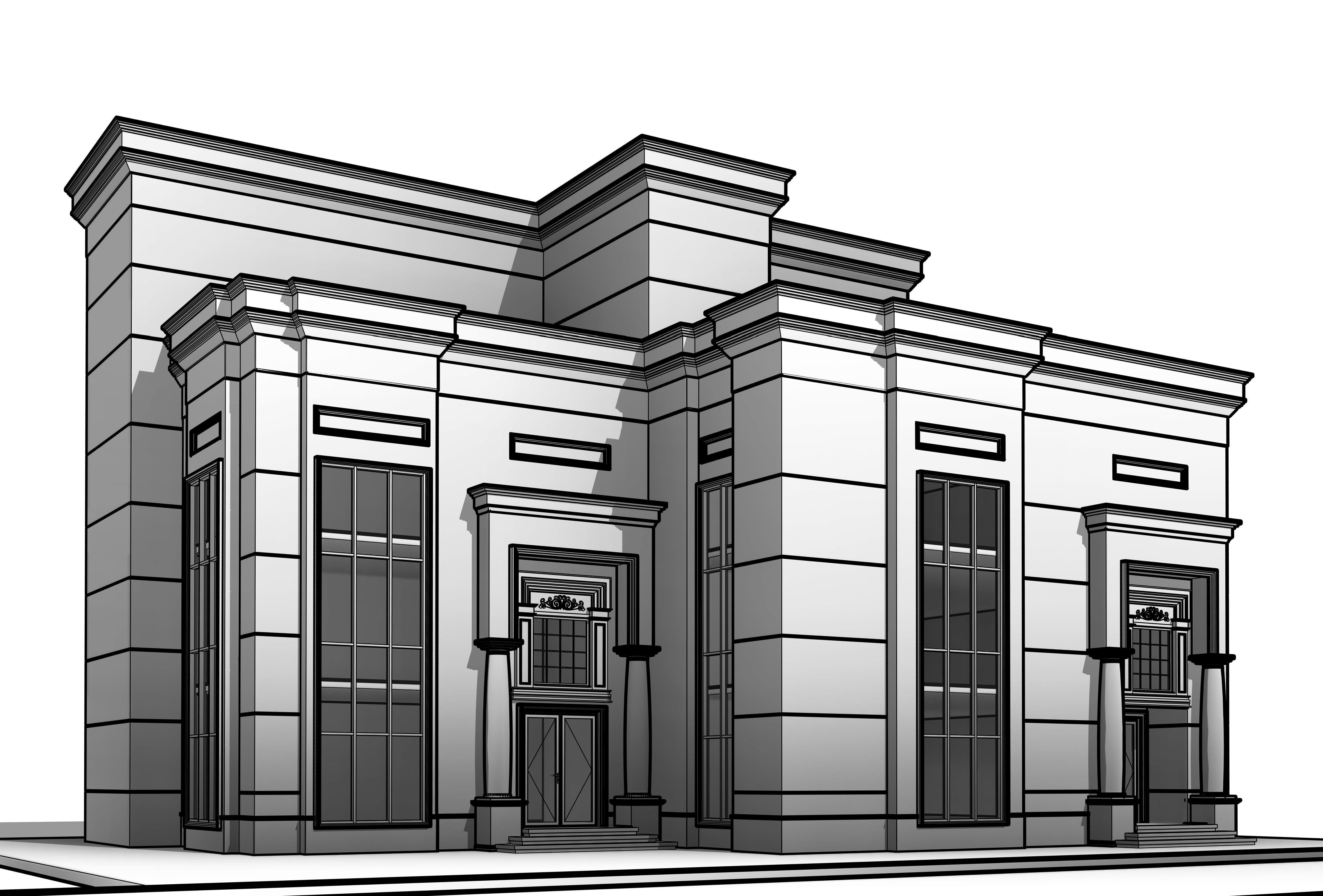 Classic Building  N3 3D model_7