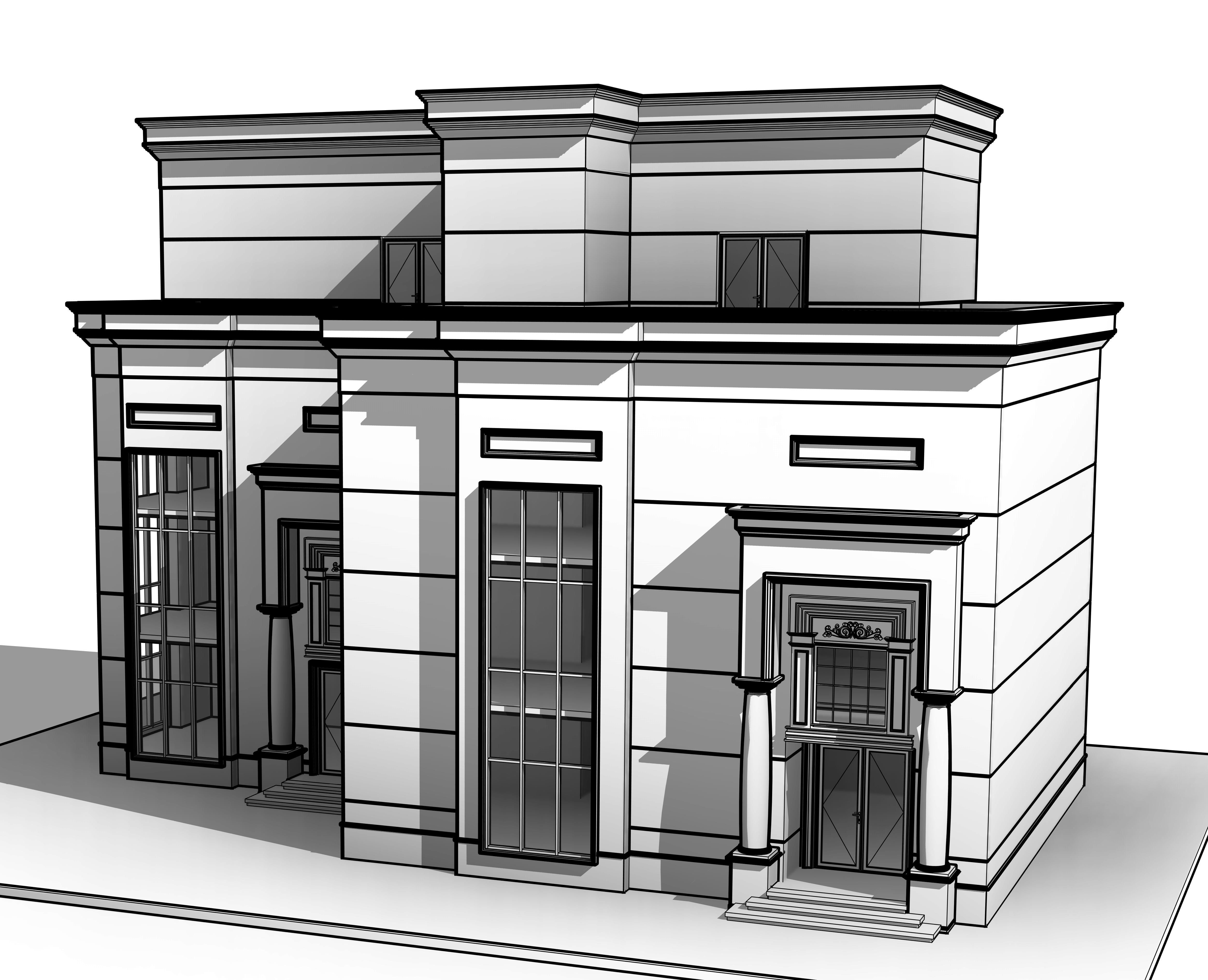 Classic Building  N3 3D model_5