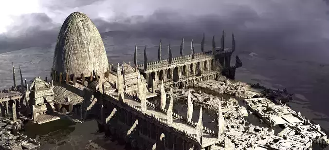 Druid City Star Wars Inspired Sith compound 3D model