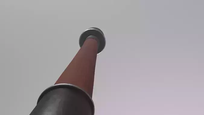 Grenade wooden stick with handle Low-poly 3D model