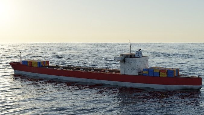 Oil Tanker ship Low-poly 3D model
