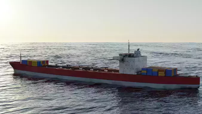 Oil Tanker ship Low-poly 3D model
