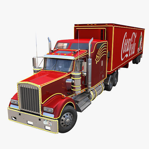 Christmas CocaCola truck Low-poly 3D model