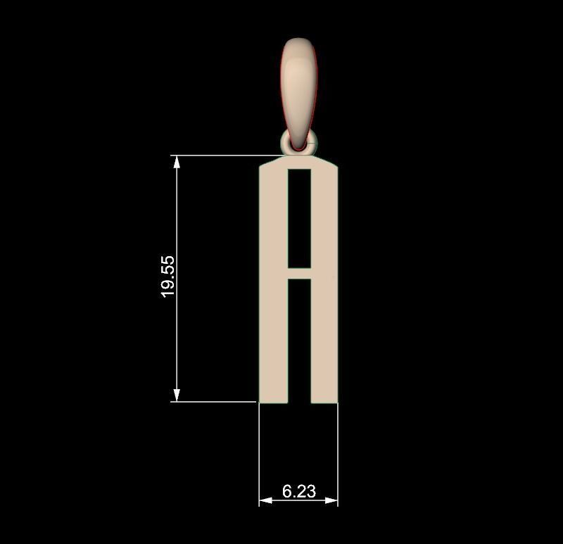 Initial Letters Pendant Eiffel Love A 3D print model_4