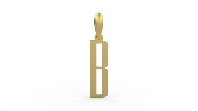 Initial Letters Pendant Eiffel Love B 3D print model