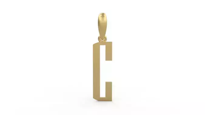 Initial Letters Pendant Eiffel Love C 3D print model