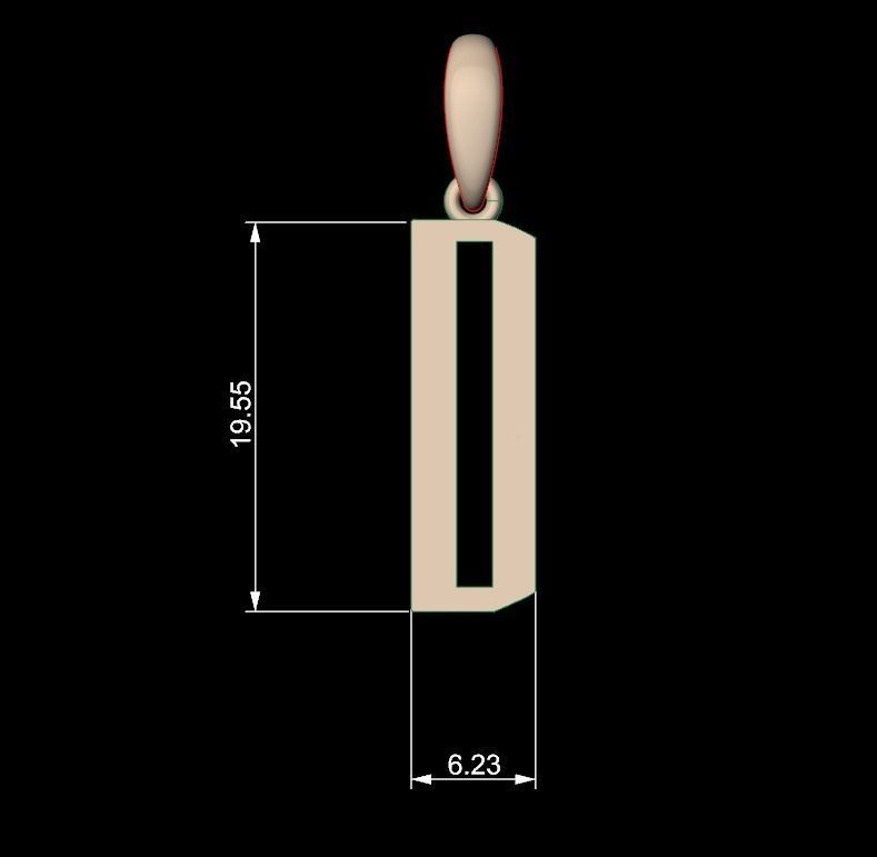 Initial Letters Pendant Eiffel Love D 3D print model_4