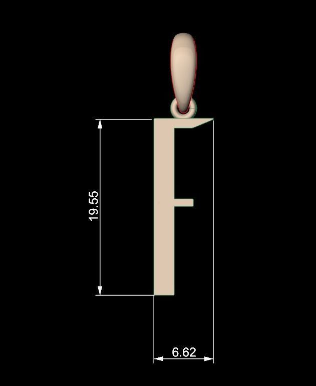 Initial Letters Pendant Eiffel Love F 3D print model_4