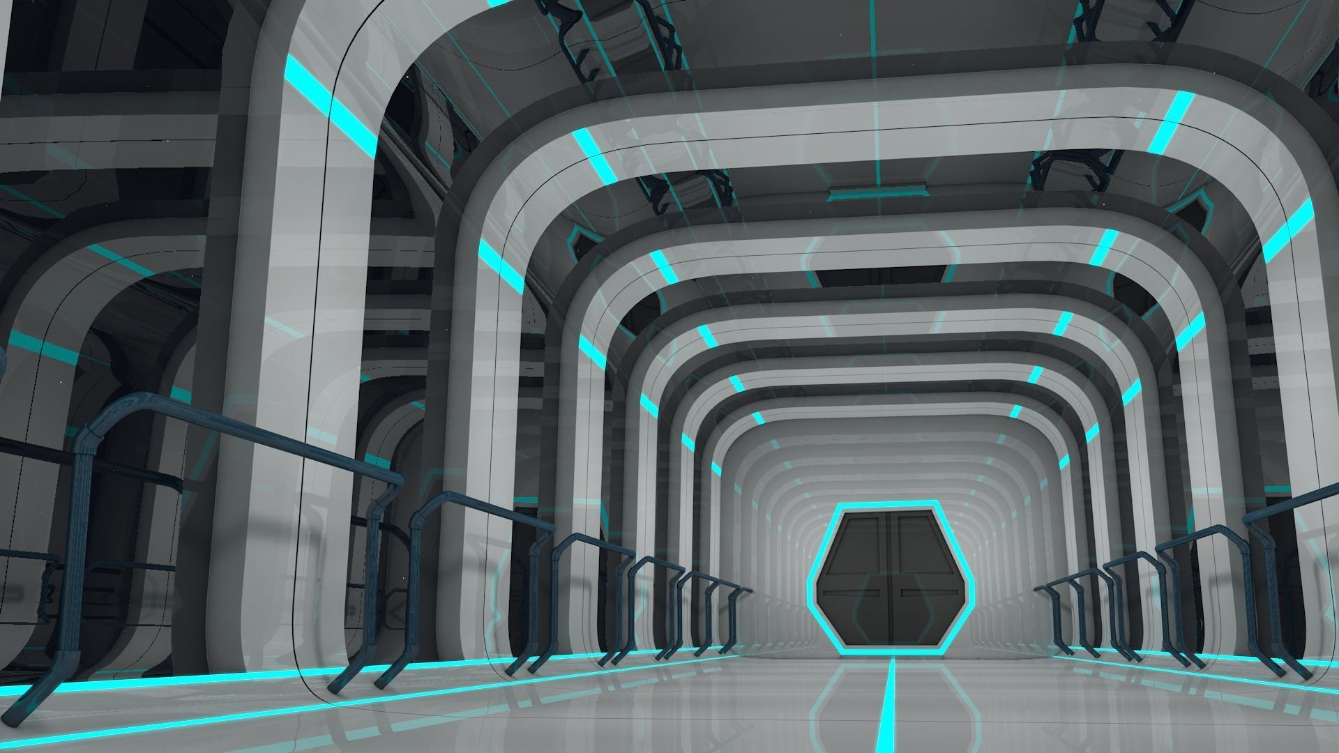 Sci Fi Corridor 3D model_4