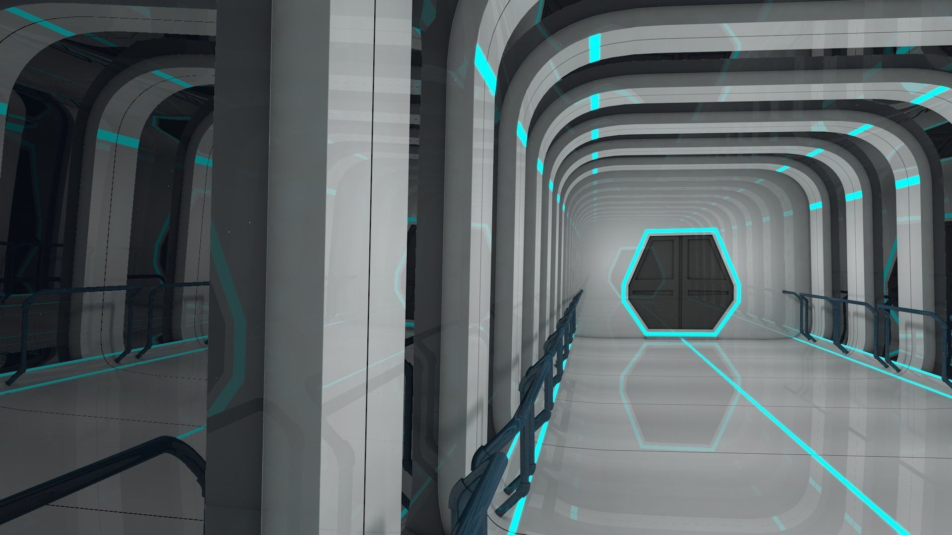 Sci Fi Corridor 3D model_2