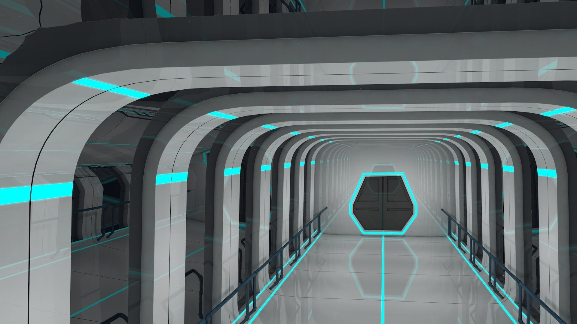 Sci Fi Corridor 3D model_5