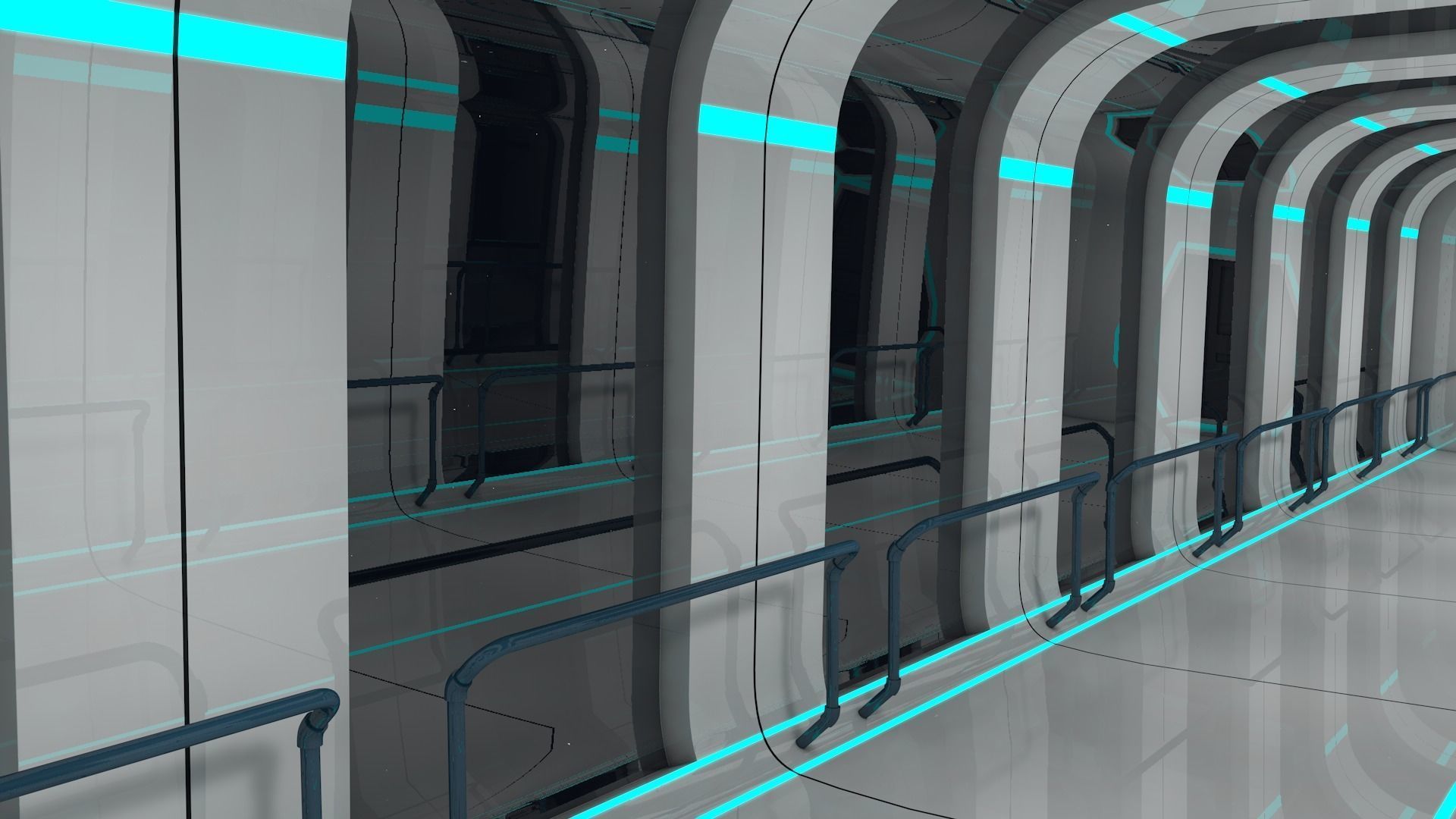 Sci Fi Corridor 3D model_3