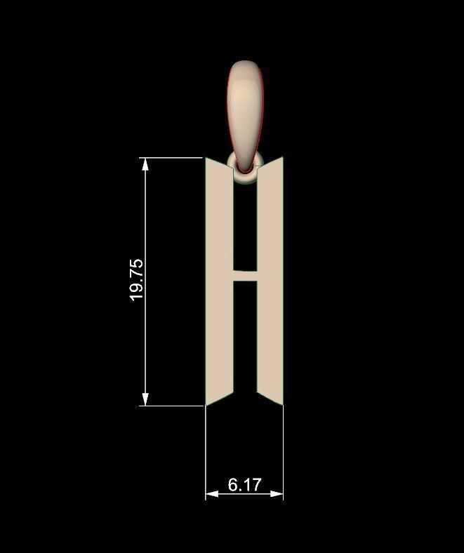 Initial Letters Pendant Eiffel Love H 3D print model_4