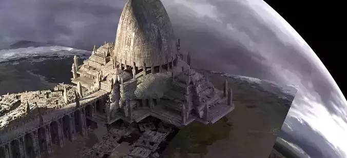 Dark Jedi Training facility kit bash 3D model