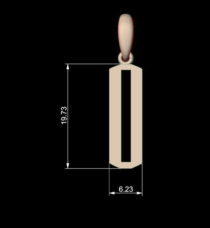 Initial Letters Pendant Eiffel Love O 3D print model_4