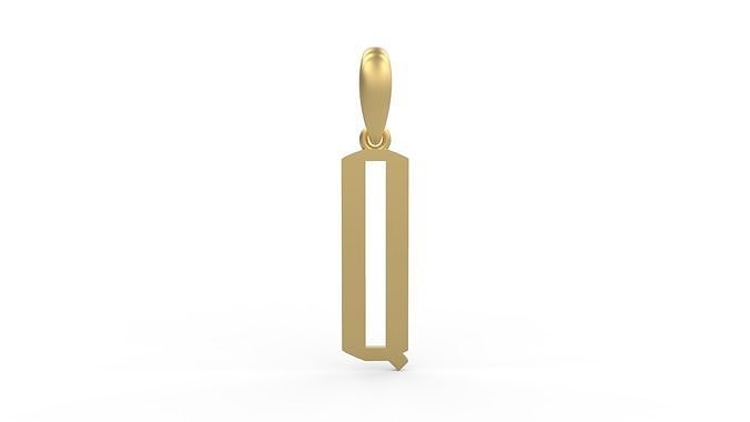 Initial Letters Pendant Eiffel Love Q 3D print model