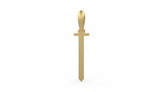 Initial Letters Pendant Eiffel Love T 3D print model