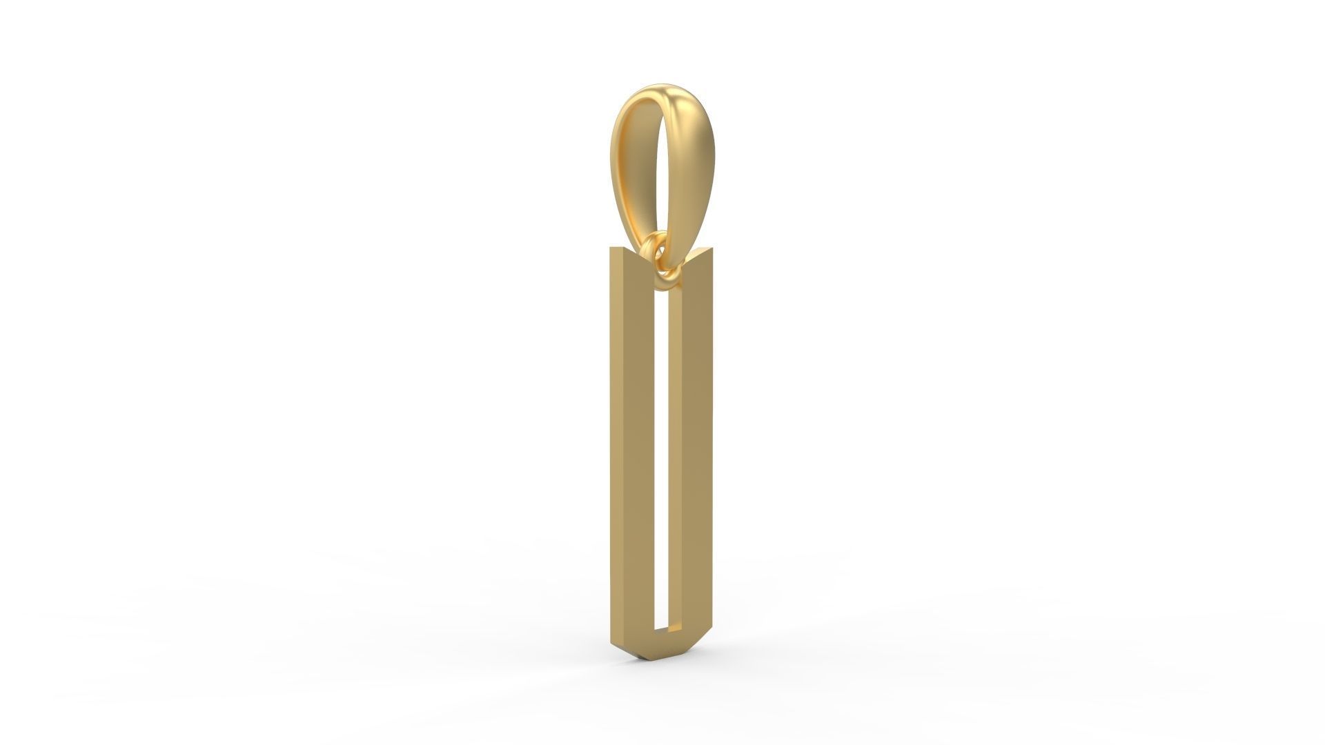 Initial Letters Pendant Eiffel Love U 3D print model_3