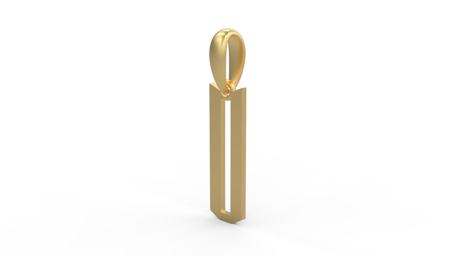 Initial Letters Pendant Eiffel Love U 3D print model_1