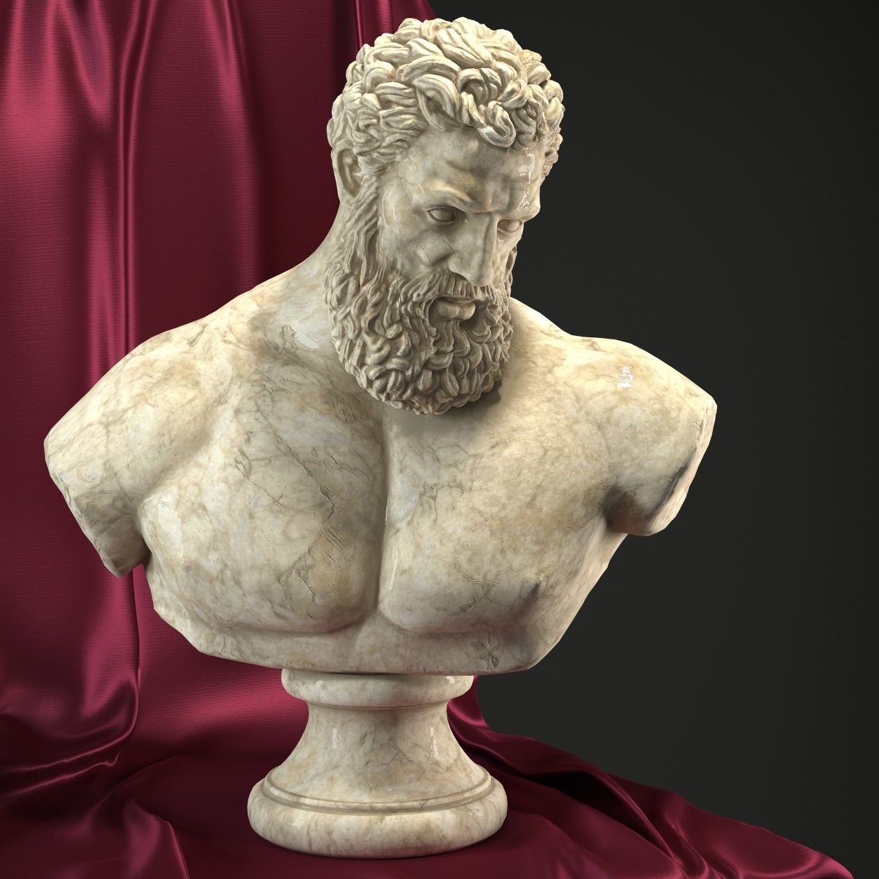 Hercules Bust 3D model_10