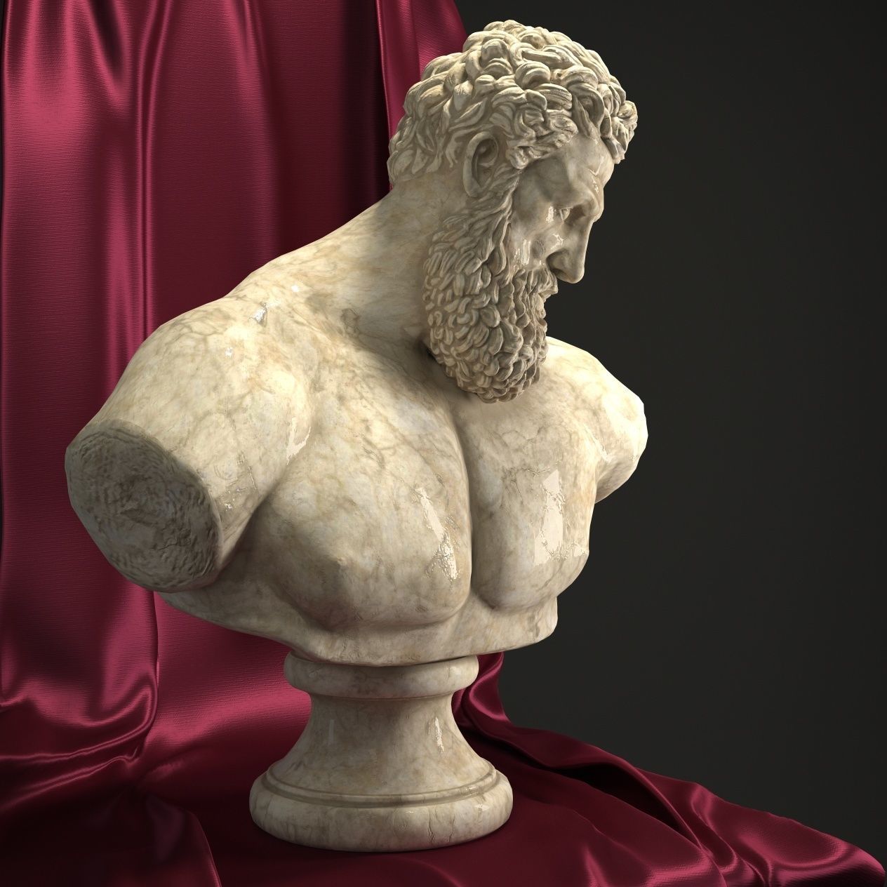 Hercules Bust 3D model_9