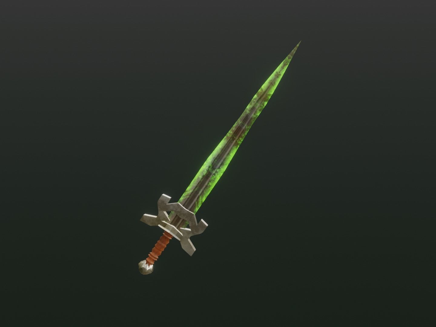 Fantasy Poison Sword - Elemental Sword Low-poly 3D model_3
