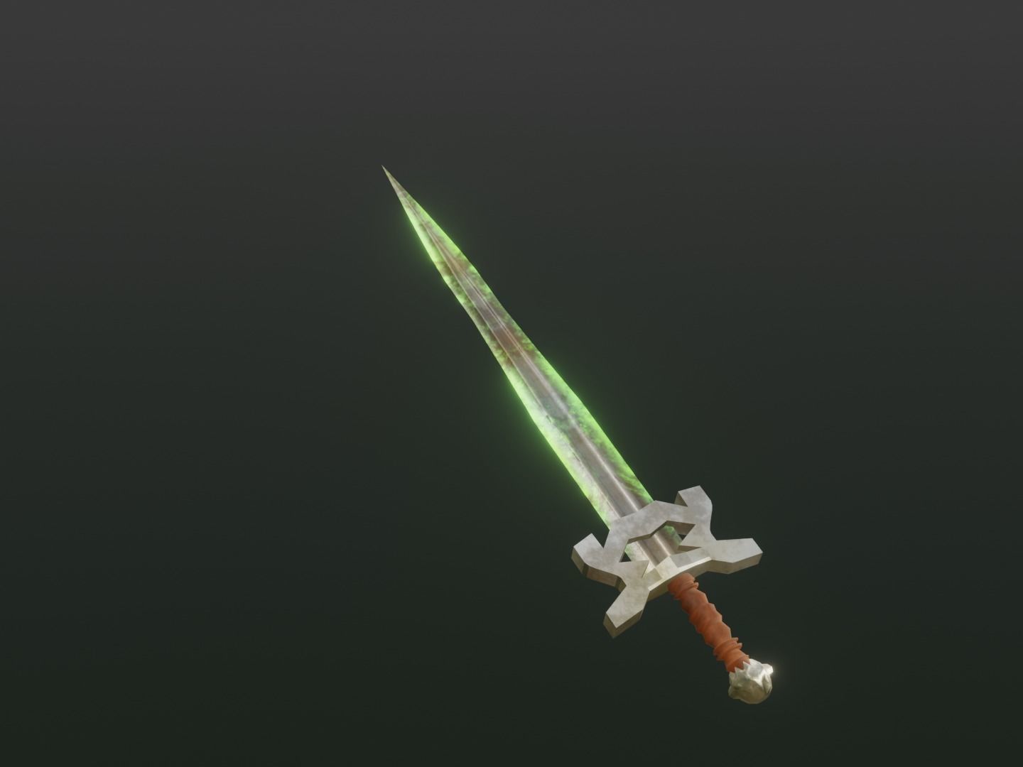Fantasy Poison Sword - Elemental Sword Low-poly 3D model_6