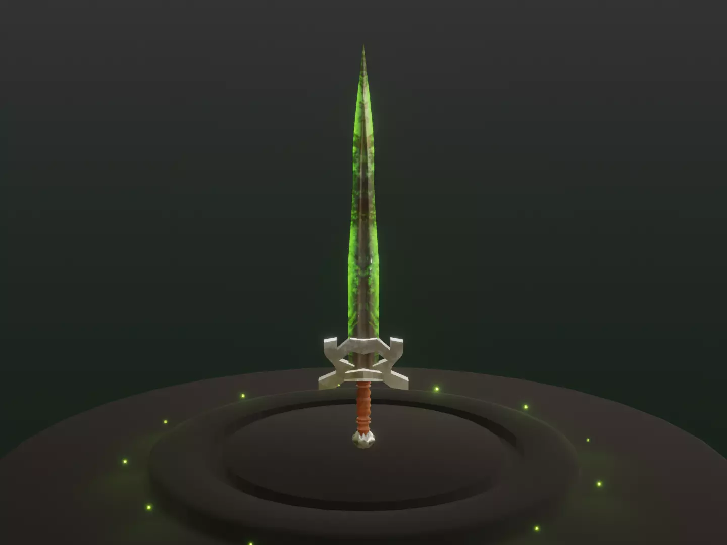 Fantasy Poison Sword - Elemental Sword Low-poly 3D model_0