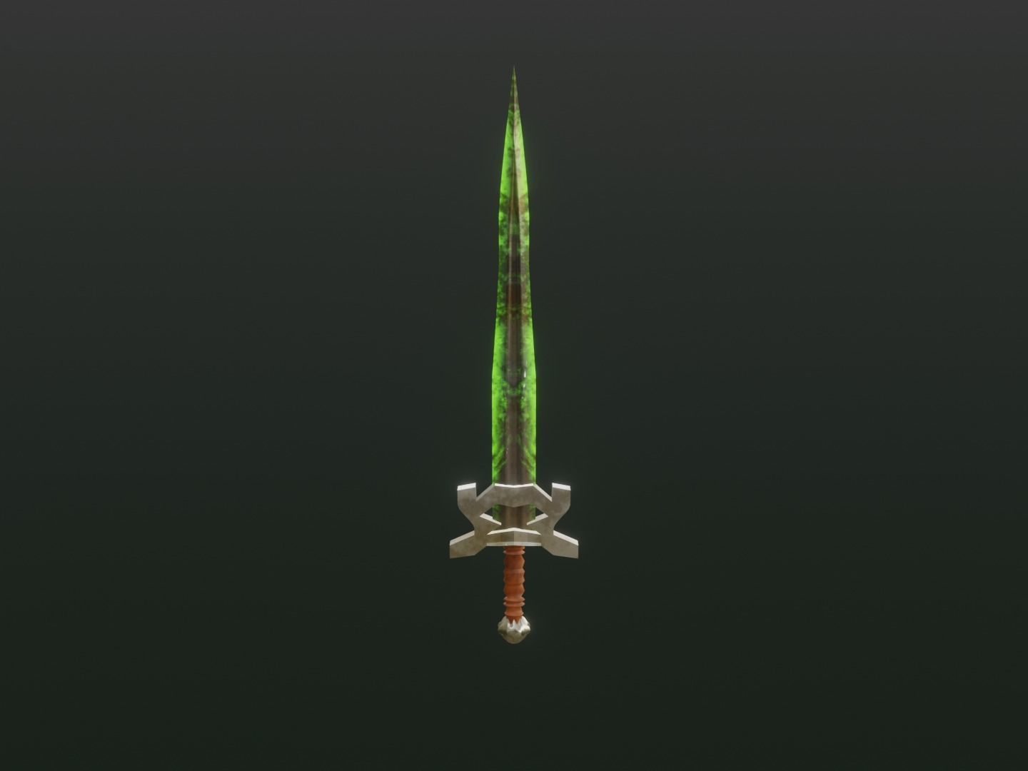 Fantasy Poison Sword - Elemental Sword Low-poly 3D model_2