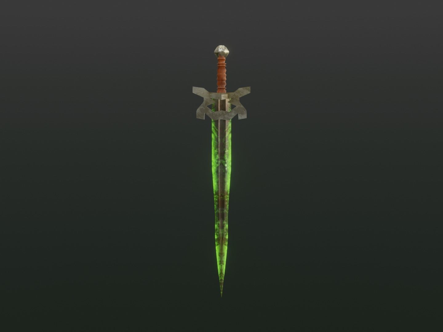 Fantasy Poison Sword - Elemental Sword Low-poly 3D model_4
