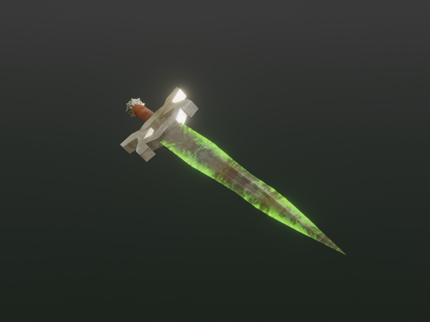 Fantasy Poison Sword - Elemental Sword Low-poly 3D model_5