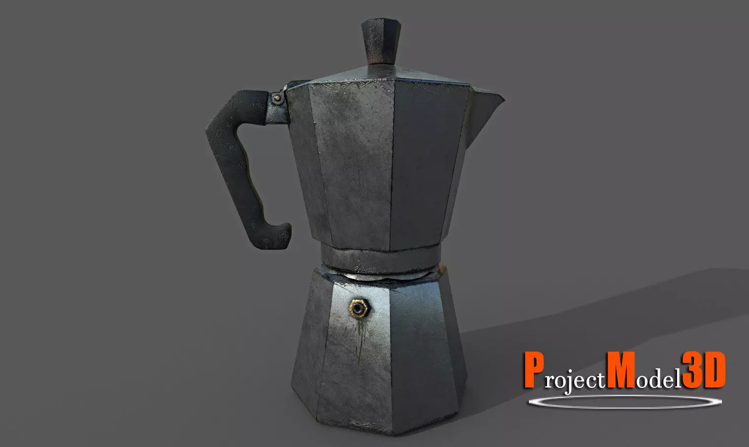 Italian Coffee Maker Low-poly 3D model_0