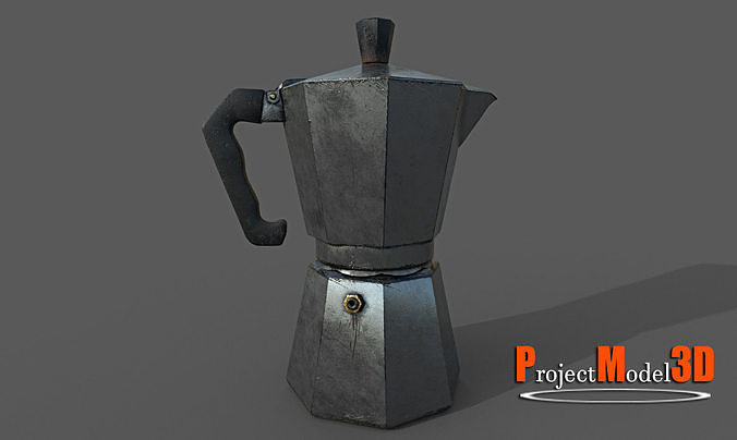 Italian Coffee Maker Low-poly 3D model