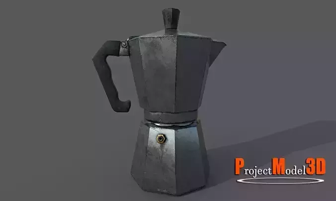 Italian Coffee Maker Low-poly 3D model