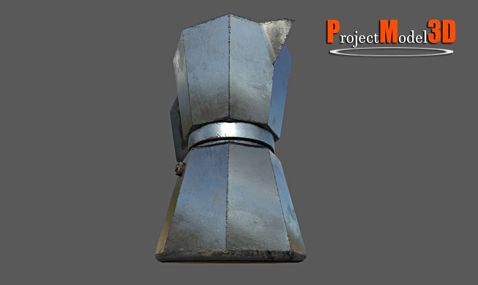 Italian Coffee Maker Low-poly 3D model_4