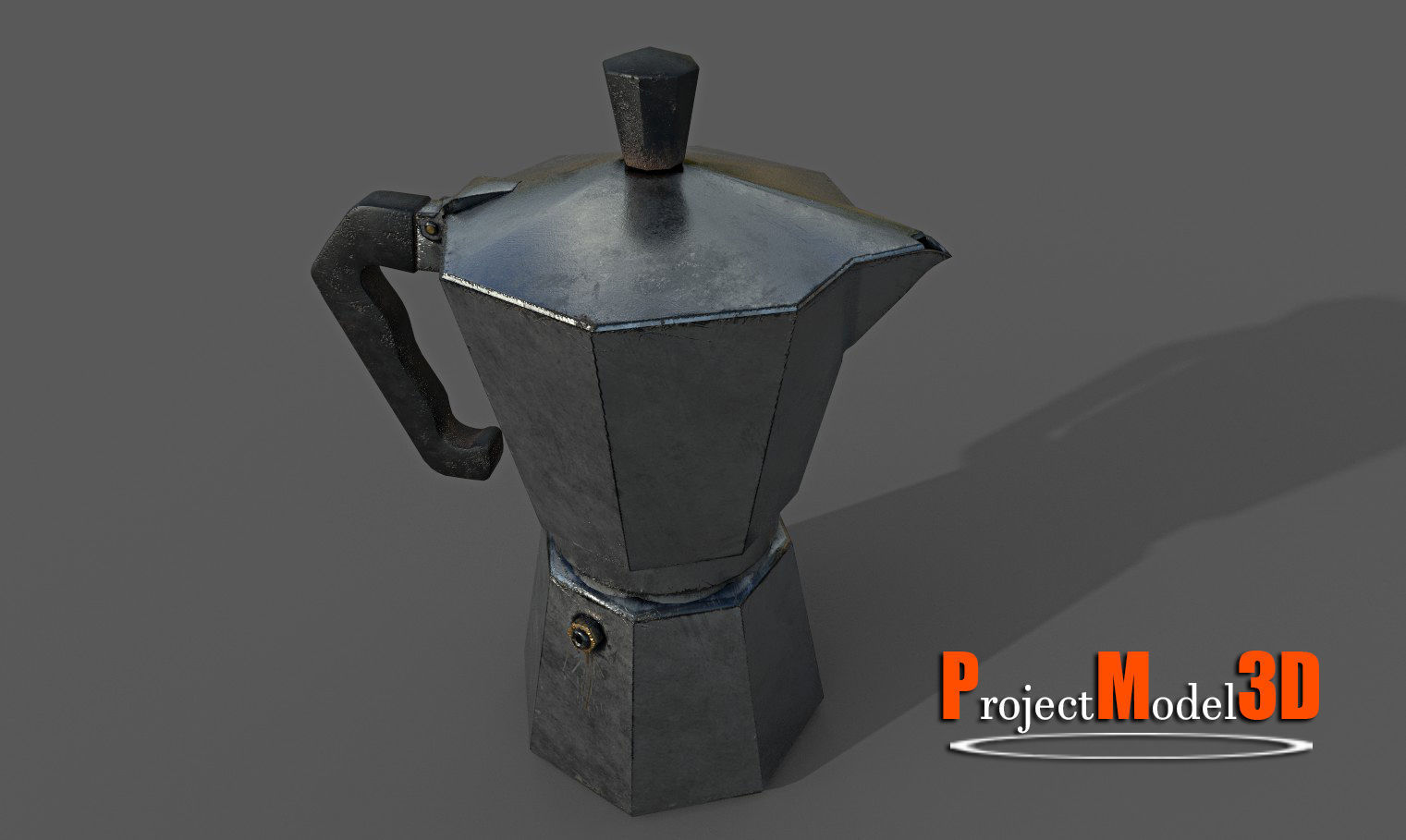 Italian Coffee Maker Low-poly 3D model_1