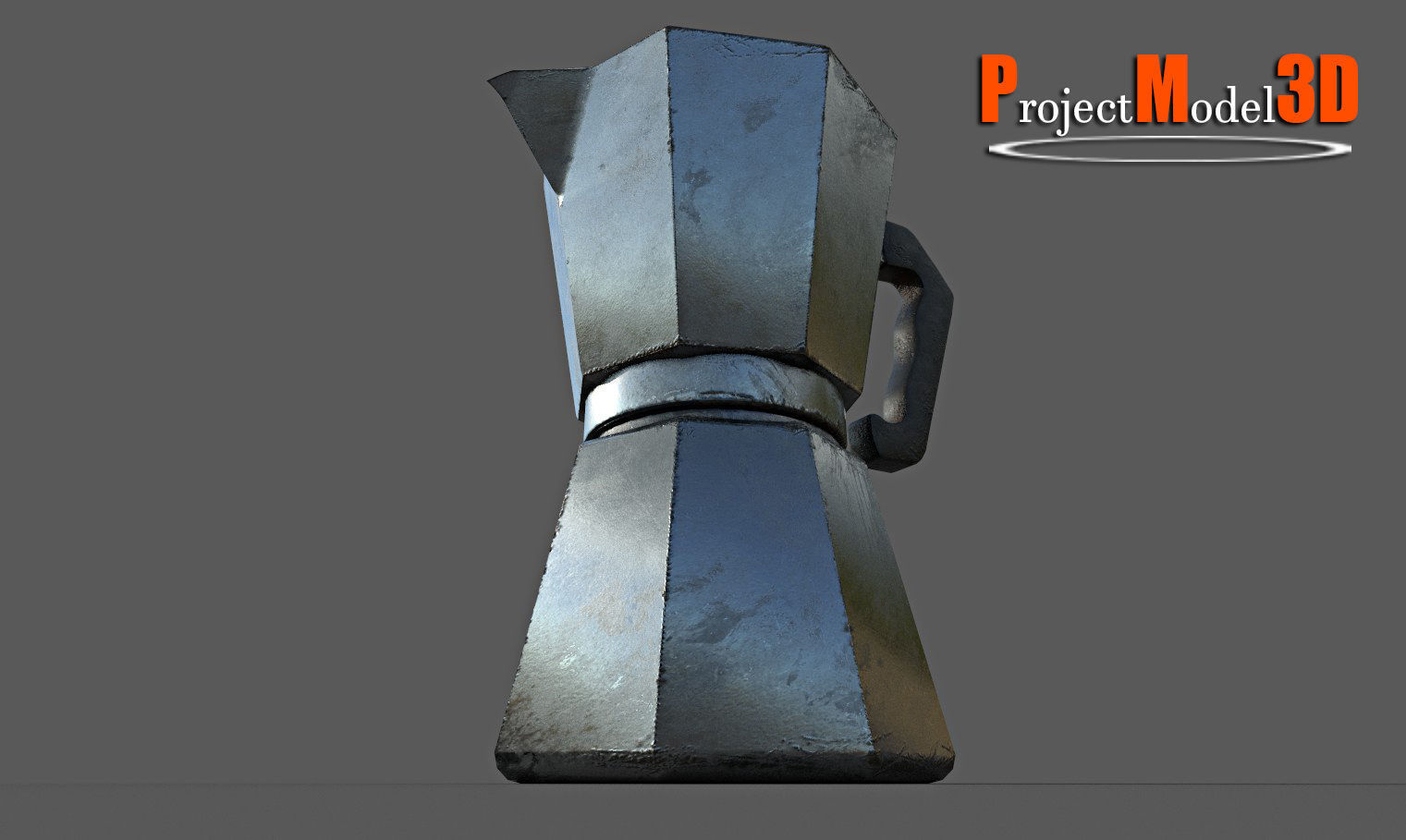 Italian Coffee Maker Low-poly 3D model_5