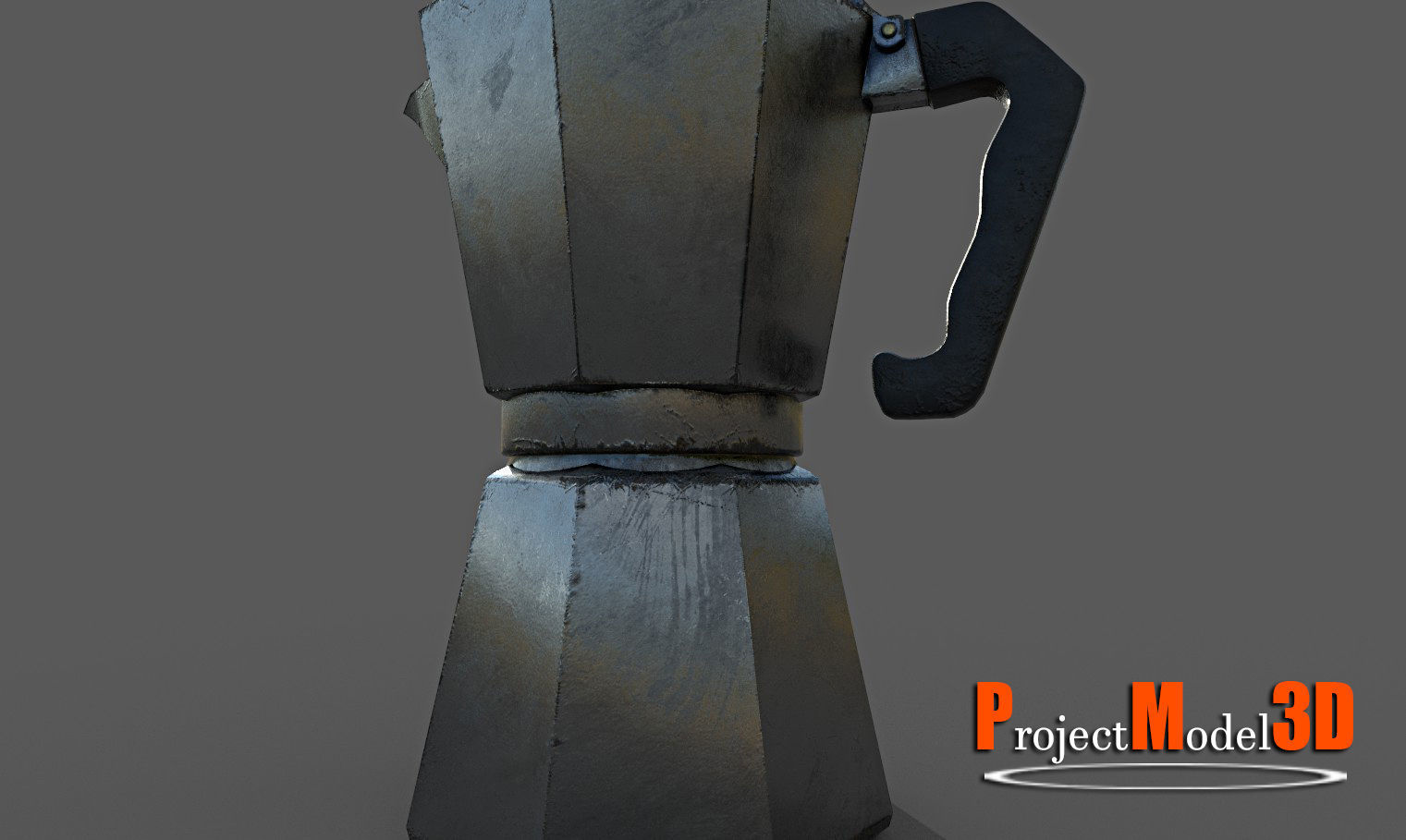 Italian Coffee Maker Low-poly 3D model_6