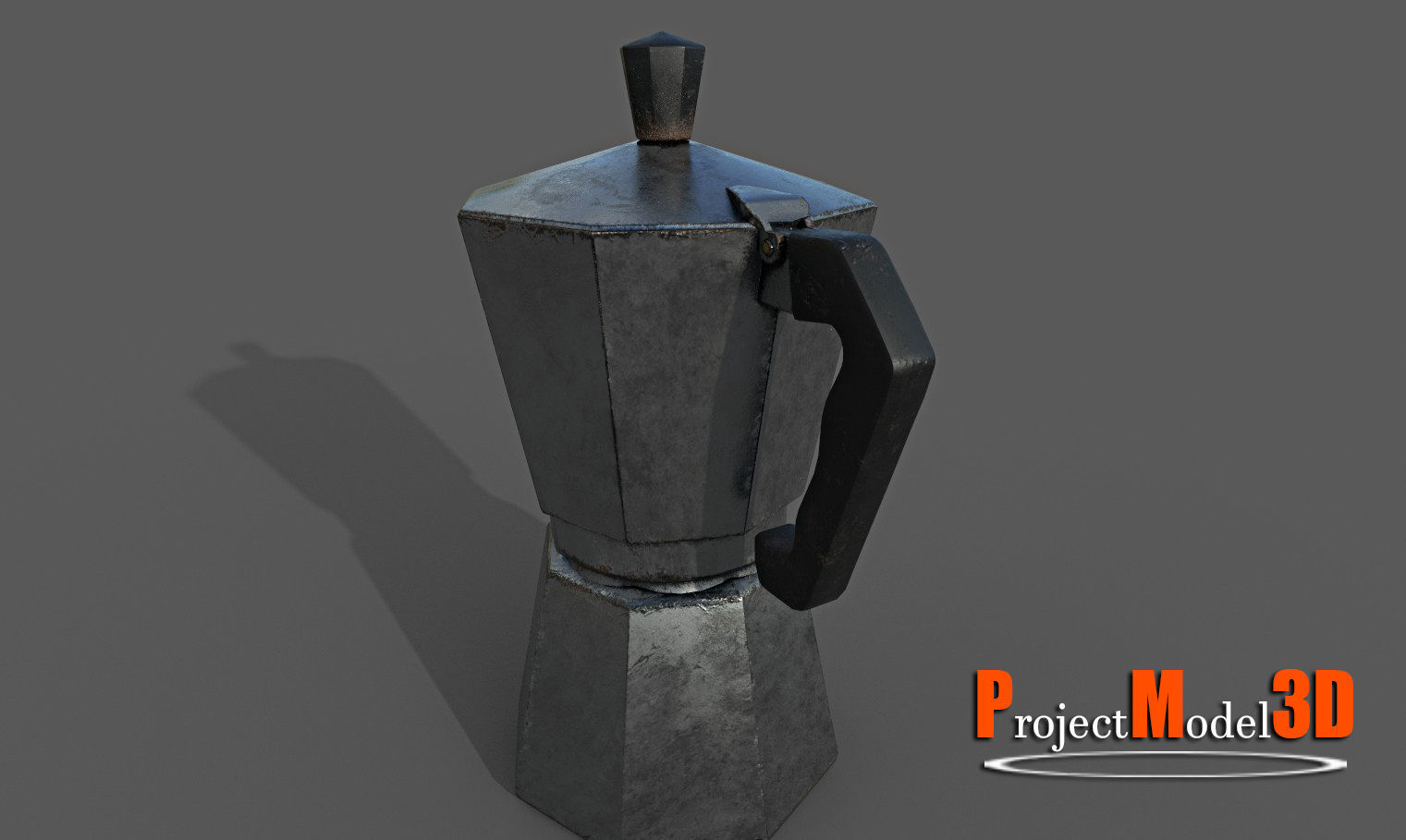 Italian Coffee Maker Low-poly 3D model_7