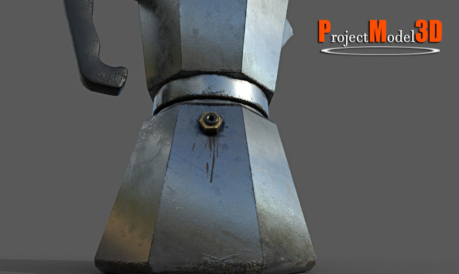 Italian Coffee Maker Low-poly 3D model_3
