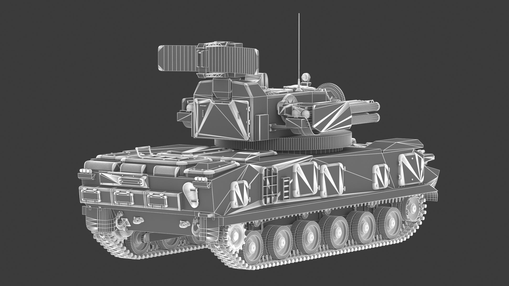 2K22 Tunguska Low Poly Low-poly 3D model_25