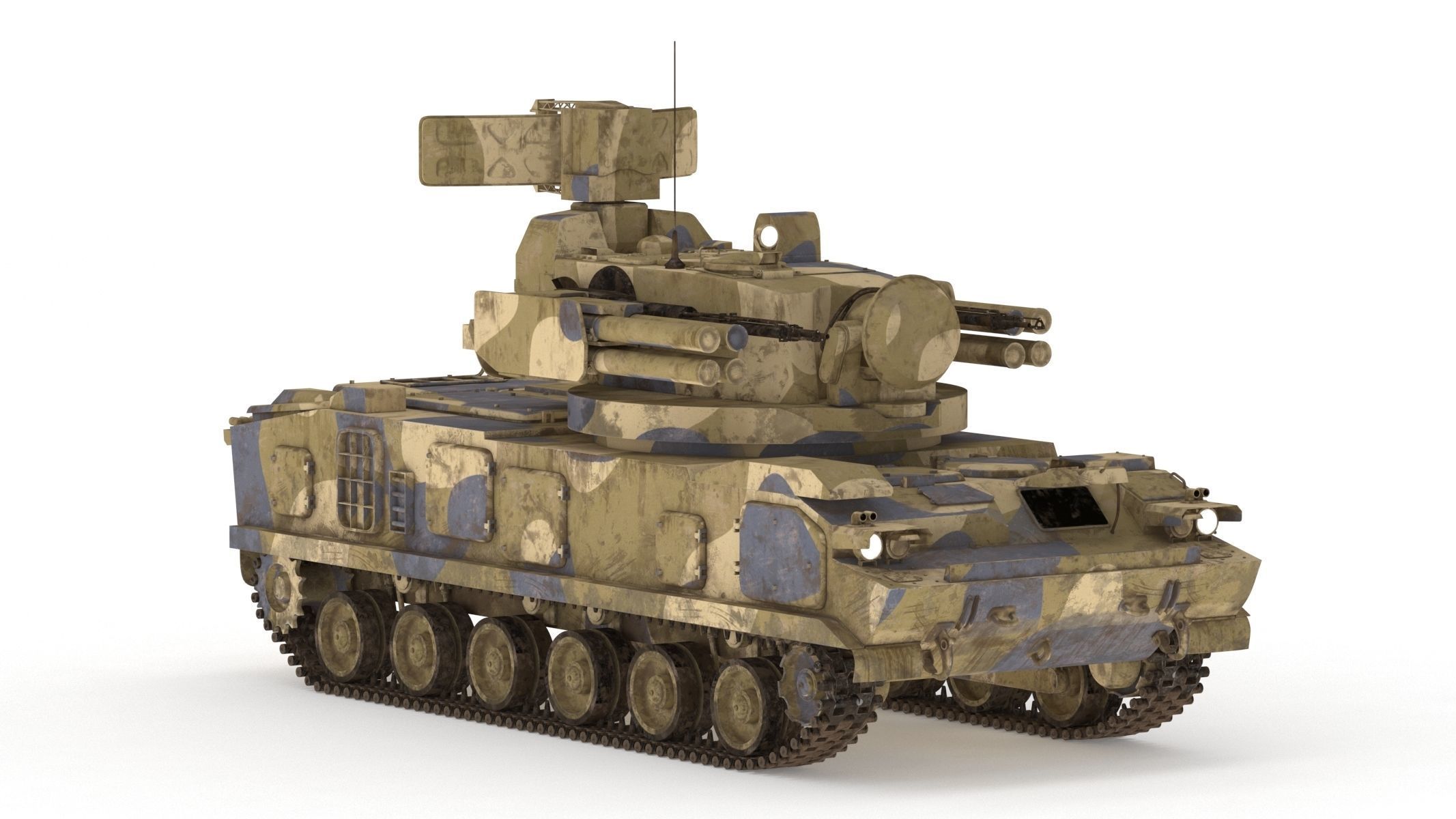 2K22 Tunguska Low Poly Low-poly 3D model_3