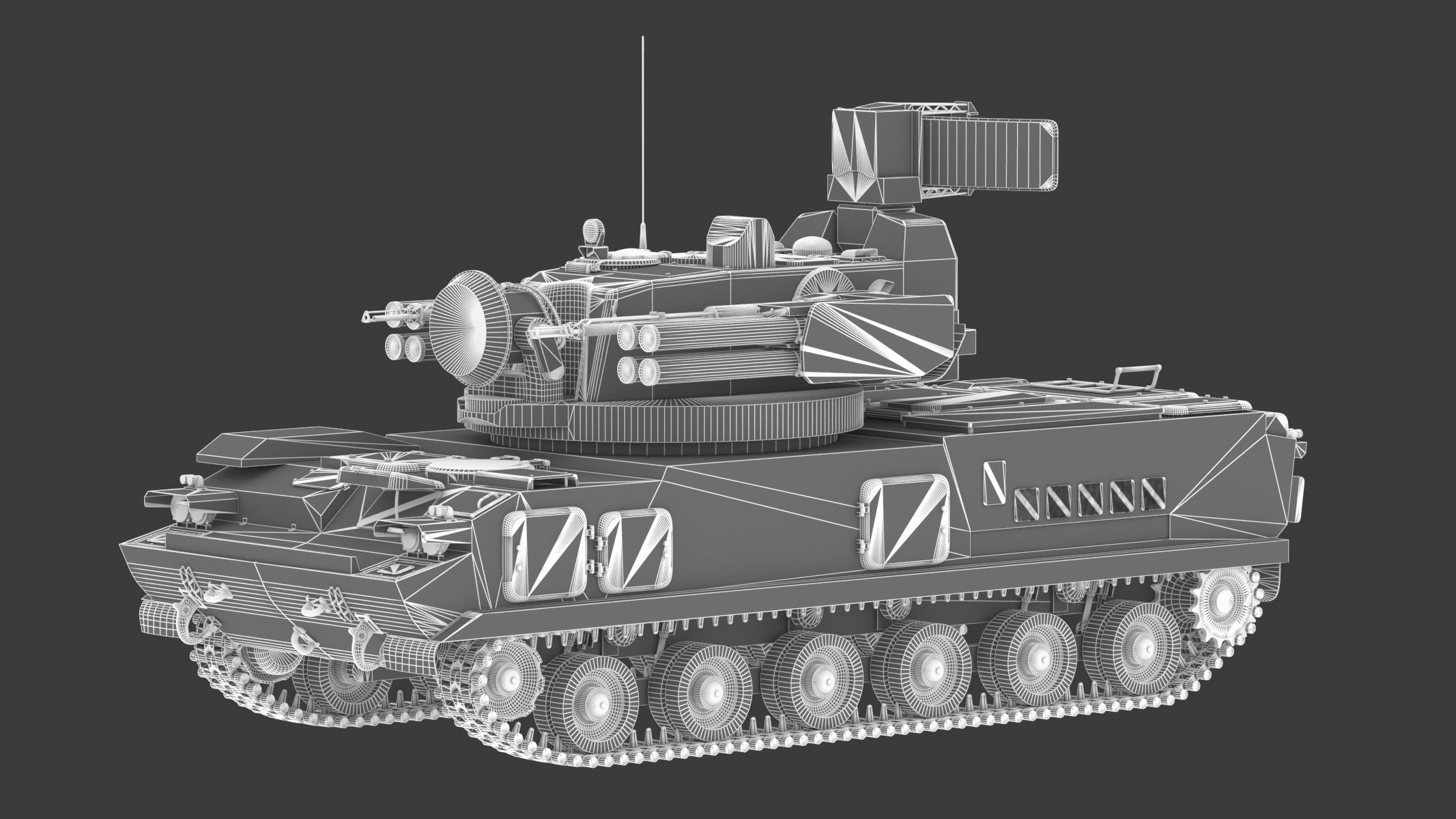 2K22 Tunguska Low Poly Low-poly 3D model_21