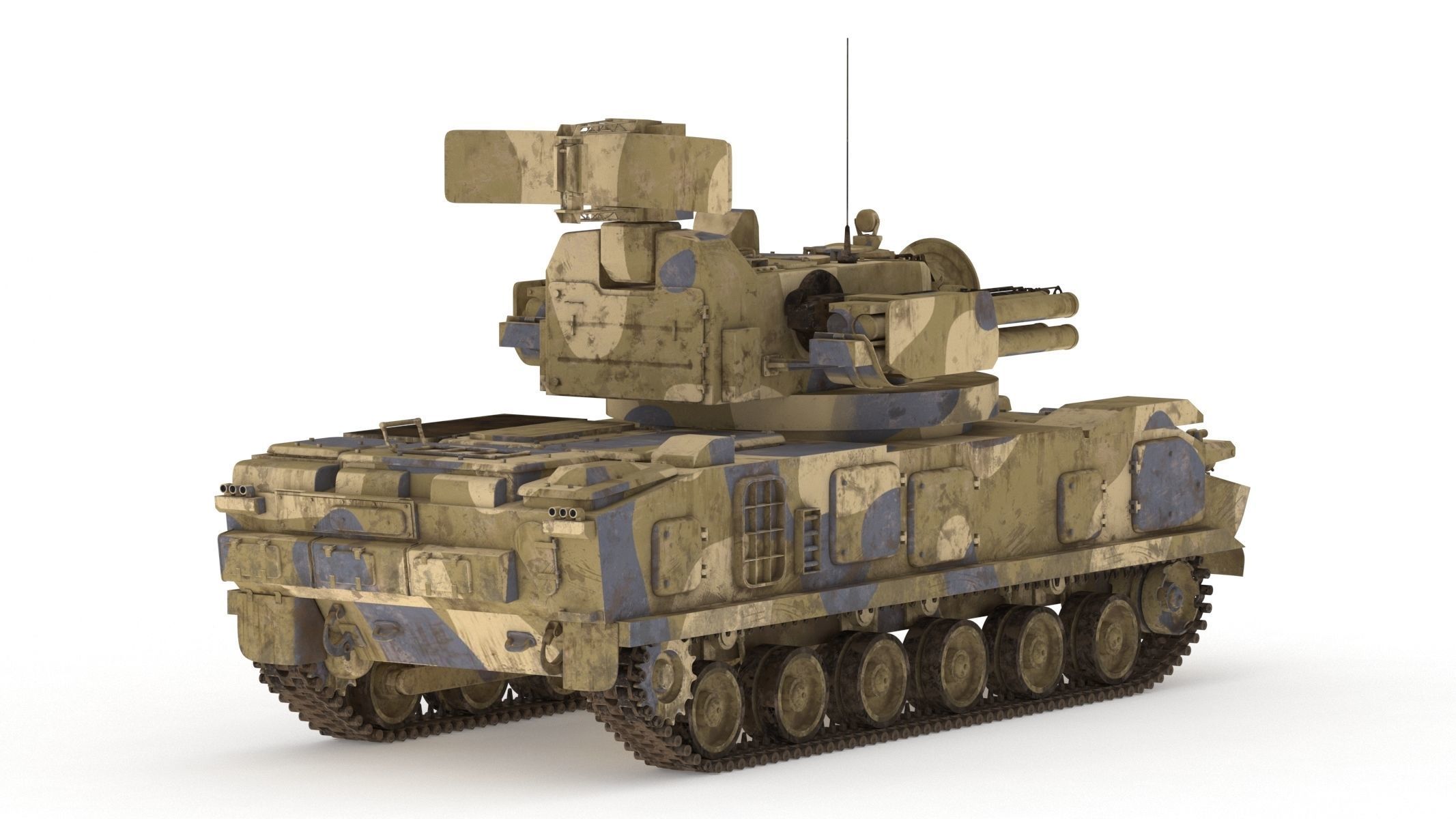 2K22 Tunguska Low Poly Low-poly 3D model_5