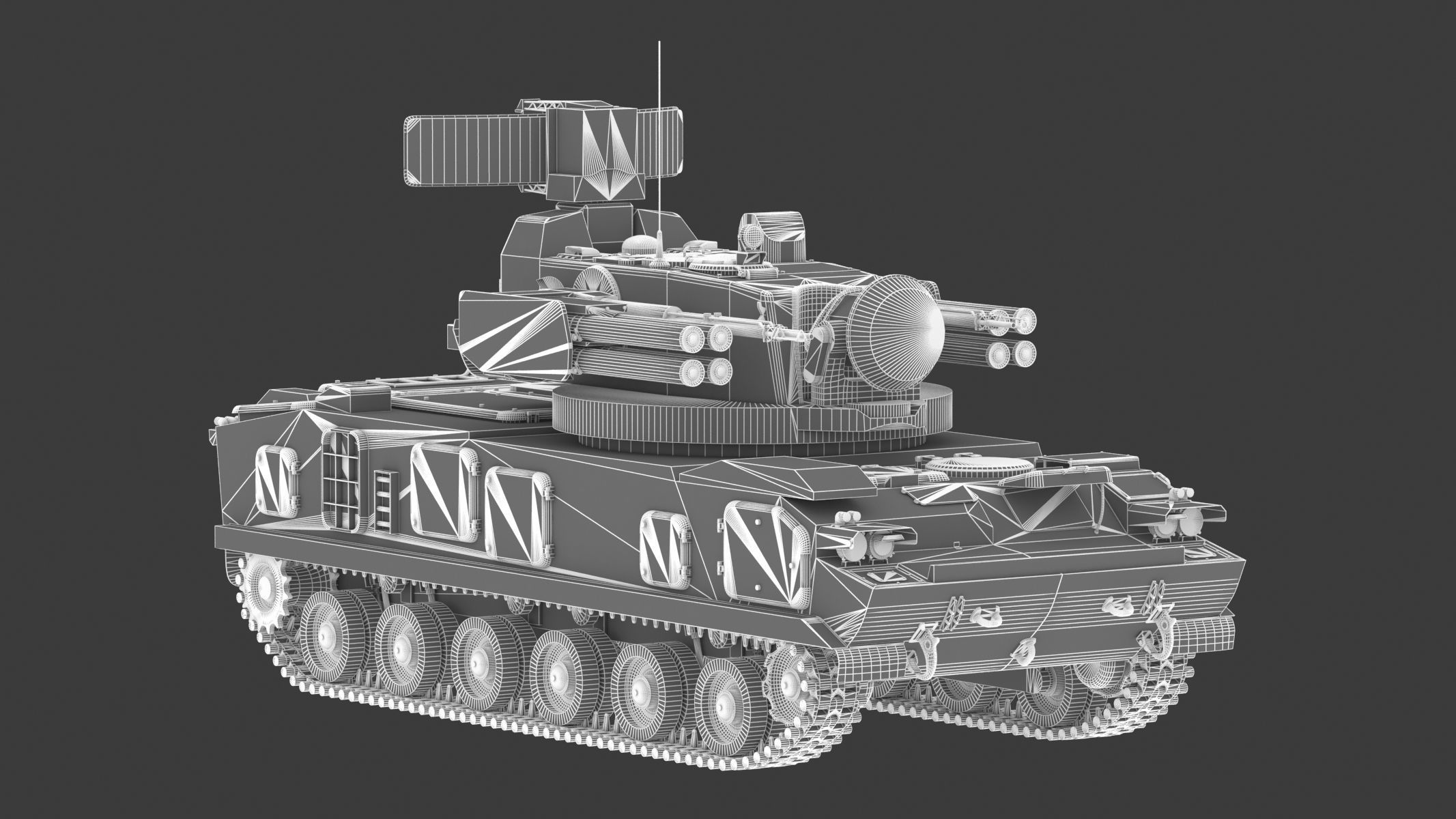 2K22 Tunguska Low Poly Low-poly 3D model_23