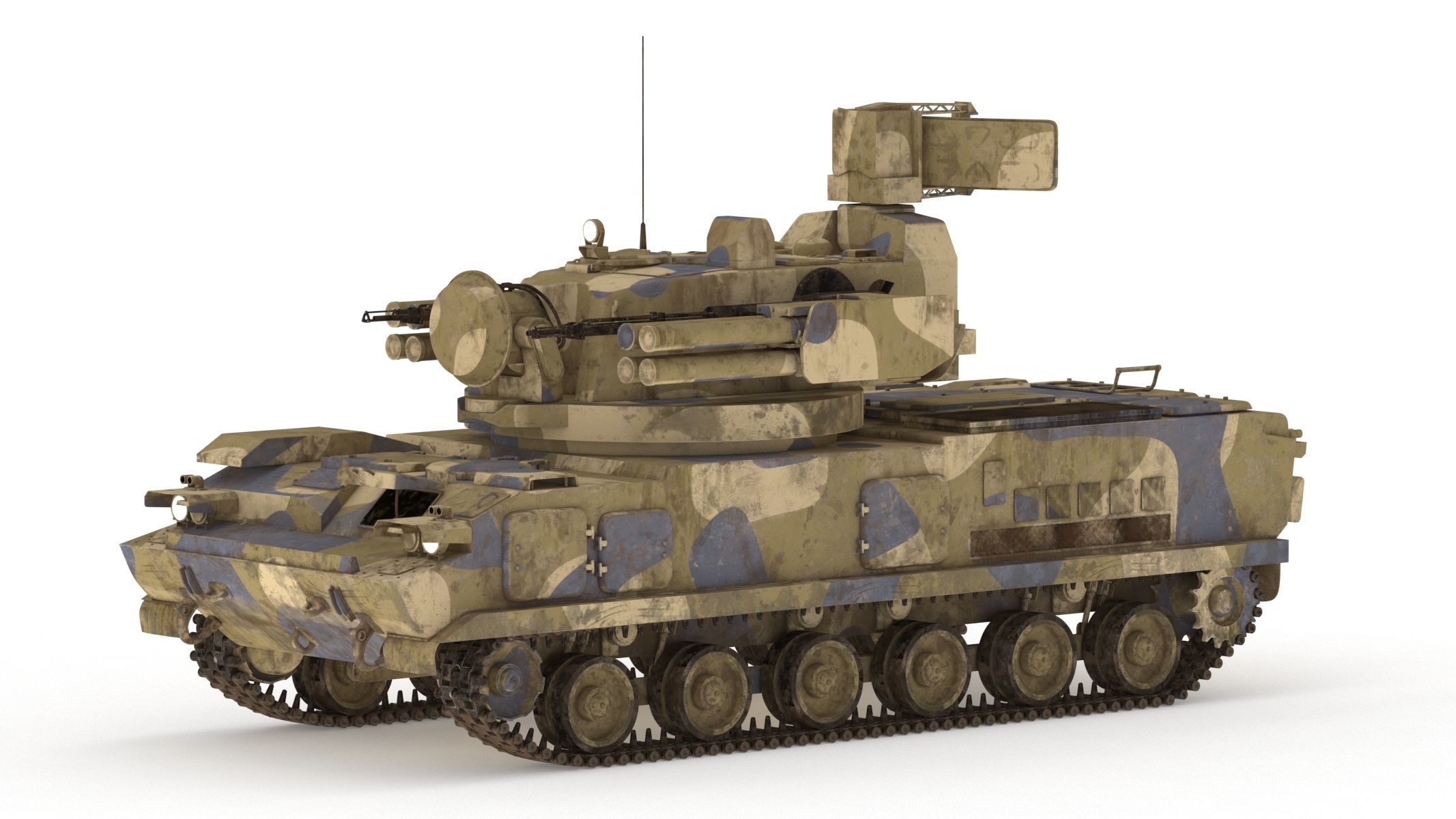 2K22 Tunguska Low Poly Low-poly 3D model_1