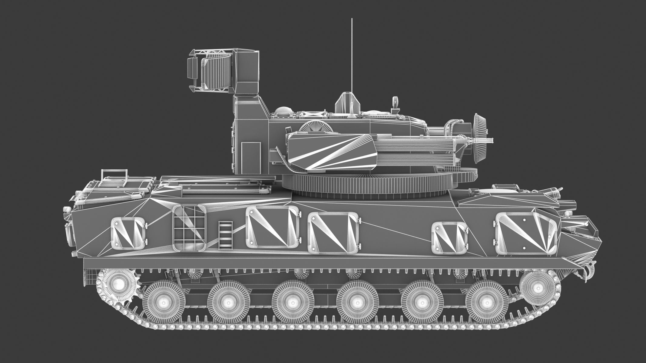 2K22 Tunguska Low Poly Low-poly 3D model_24