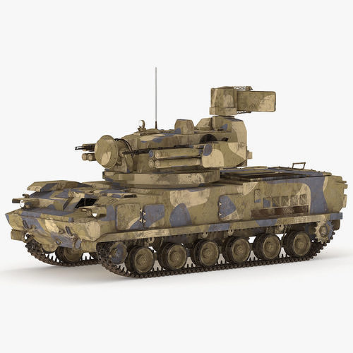 2K22 Tunguska Low Poly Low-poly 3D model