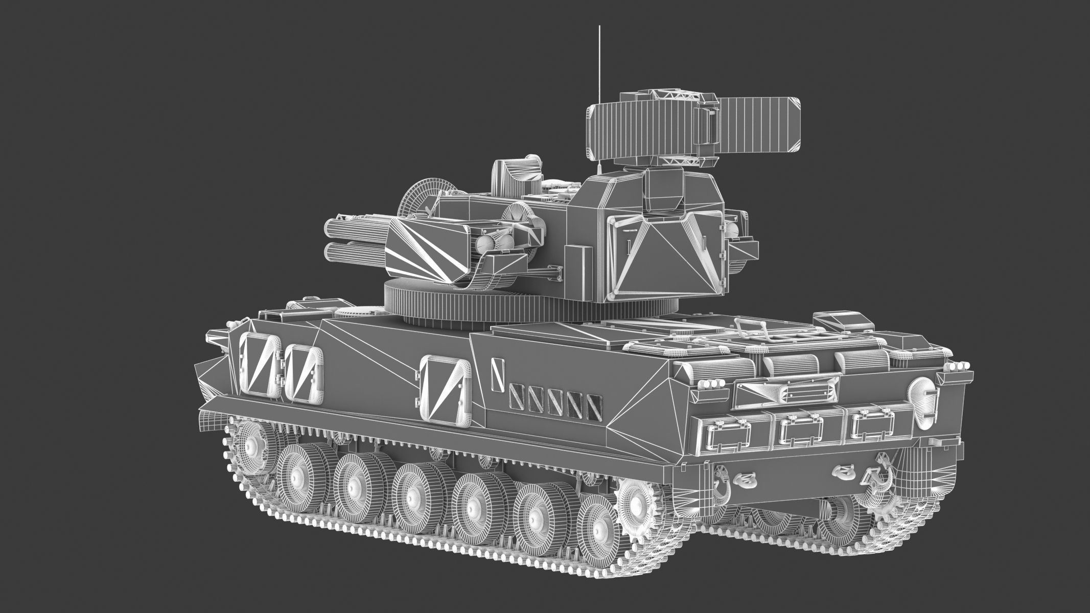 2K22 Tunguska Low Poly Low-poly 3D model_27